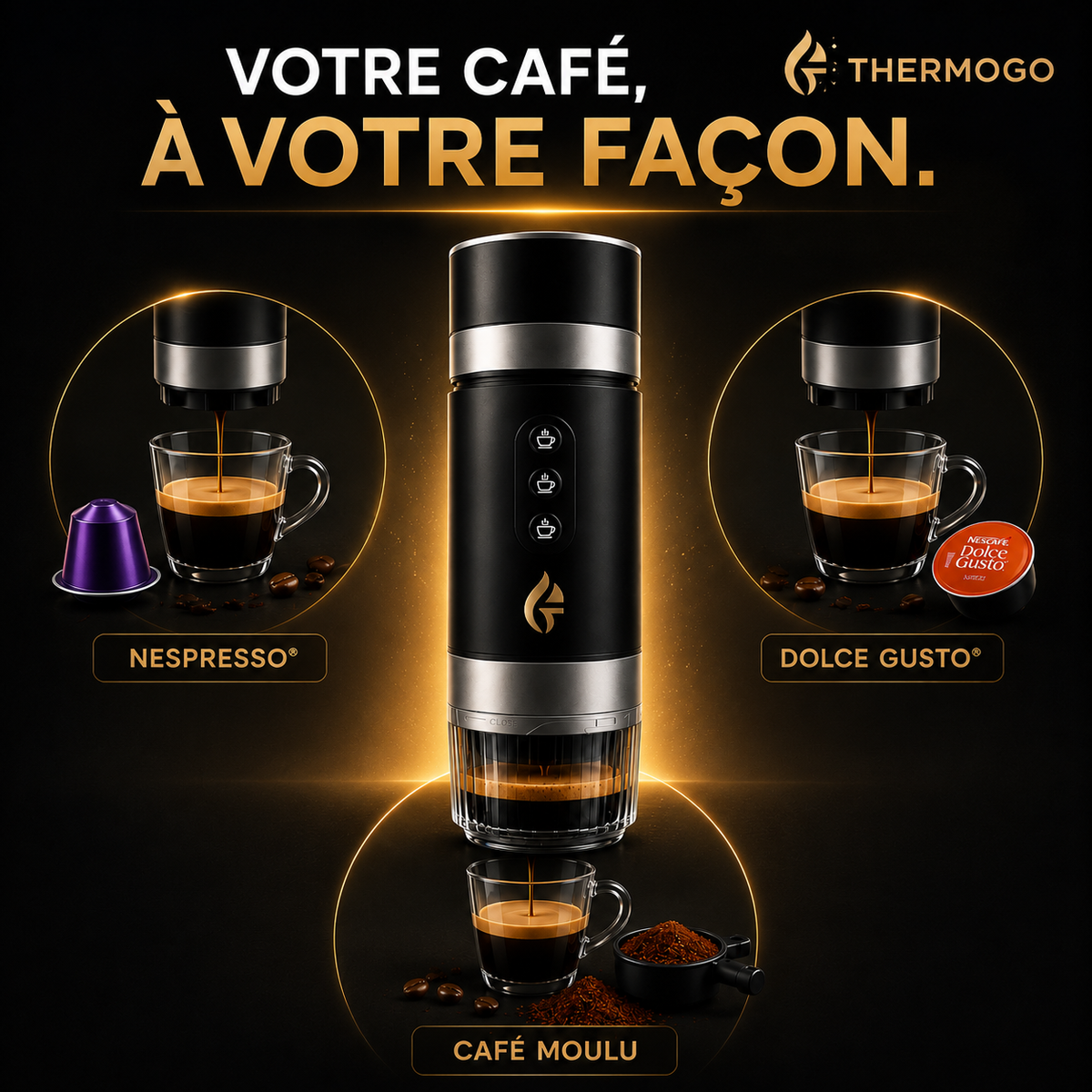 ThermoGo™ – Premium Portable Coffee Machine | Perfect Espresso Anywhere